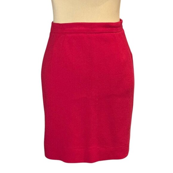 VTG 90s 80s Valentino Night Skirt Suite Sz.S Red Velvet Trim Career Rare - Picture 4 of 16